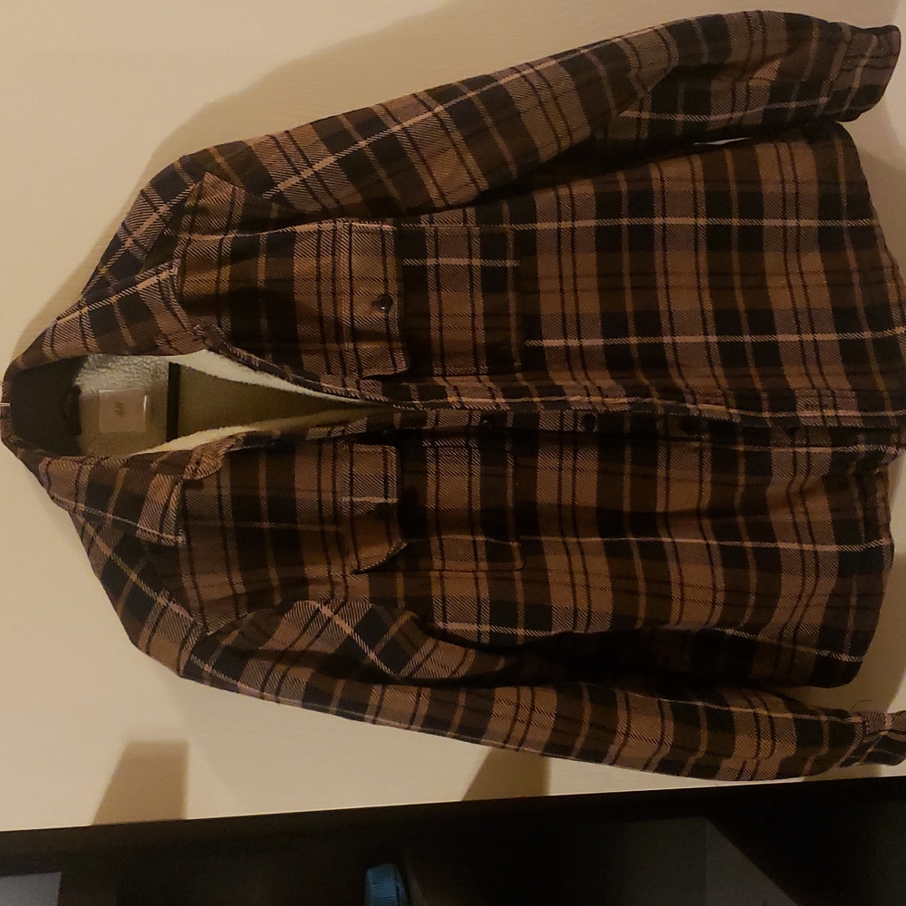 Mens Large Sherpa Lined H&M L.O.G.G Flannel Jacket